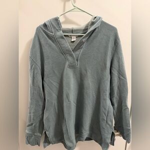 Athleta Waffle  V-Neck Hoodie